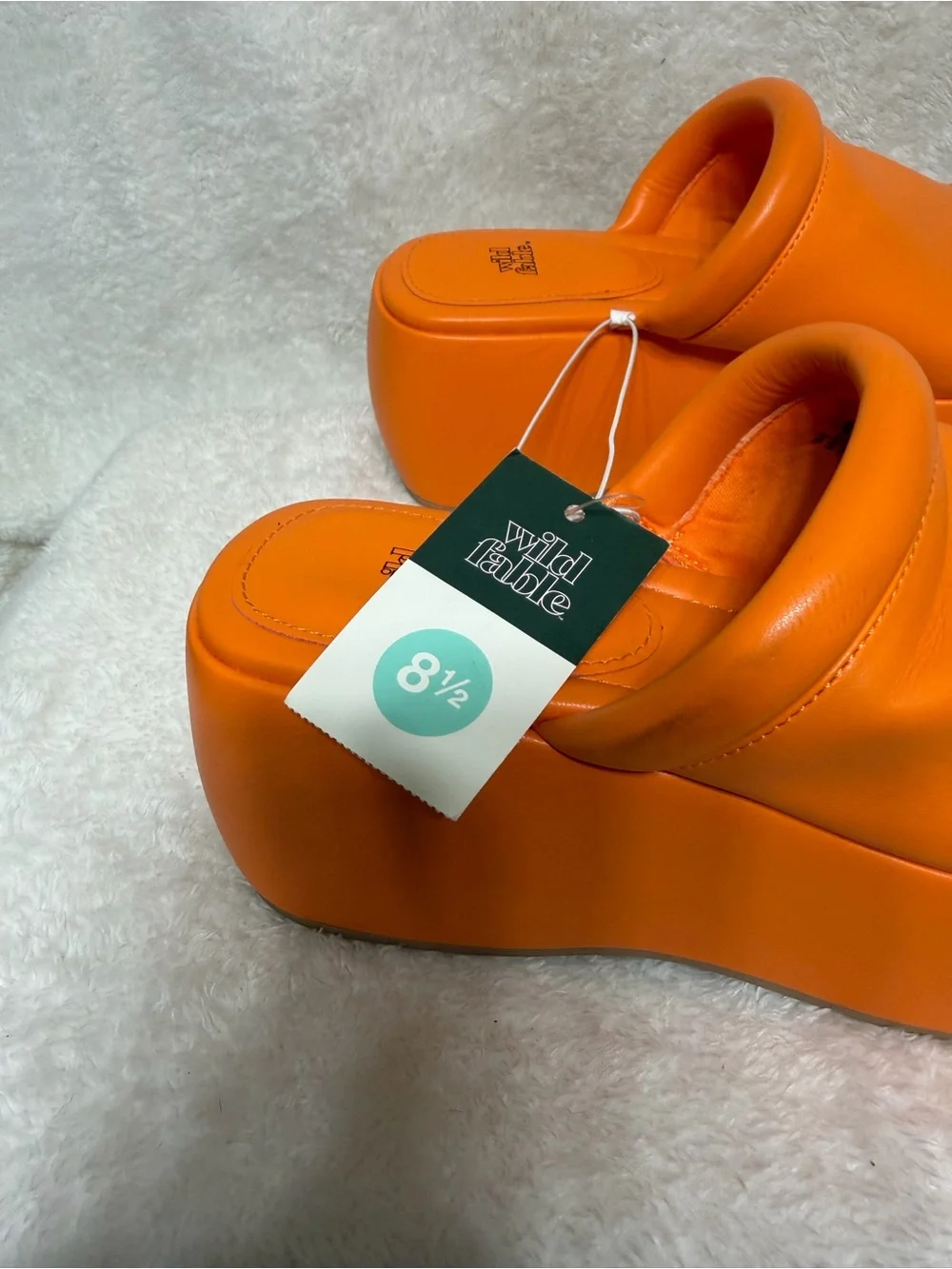 Wild Fable Neon Orange Platform Chunky Slide Sandals Size 8.5 New